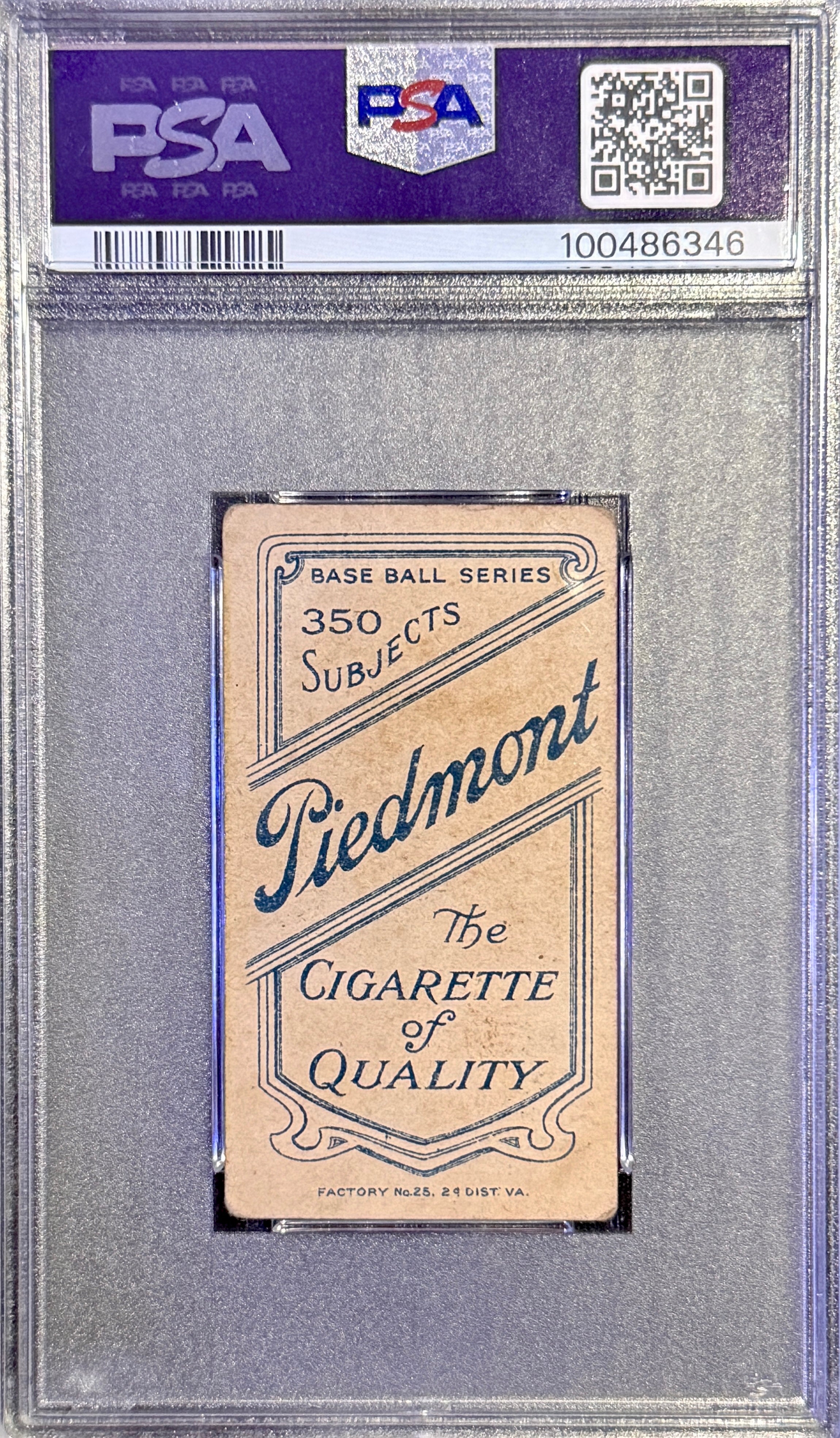 T206 Harry Gasper PSA 2 Piedmont back