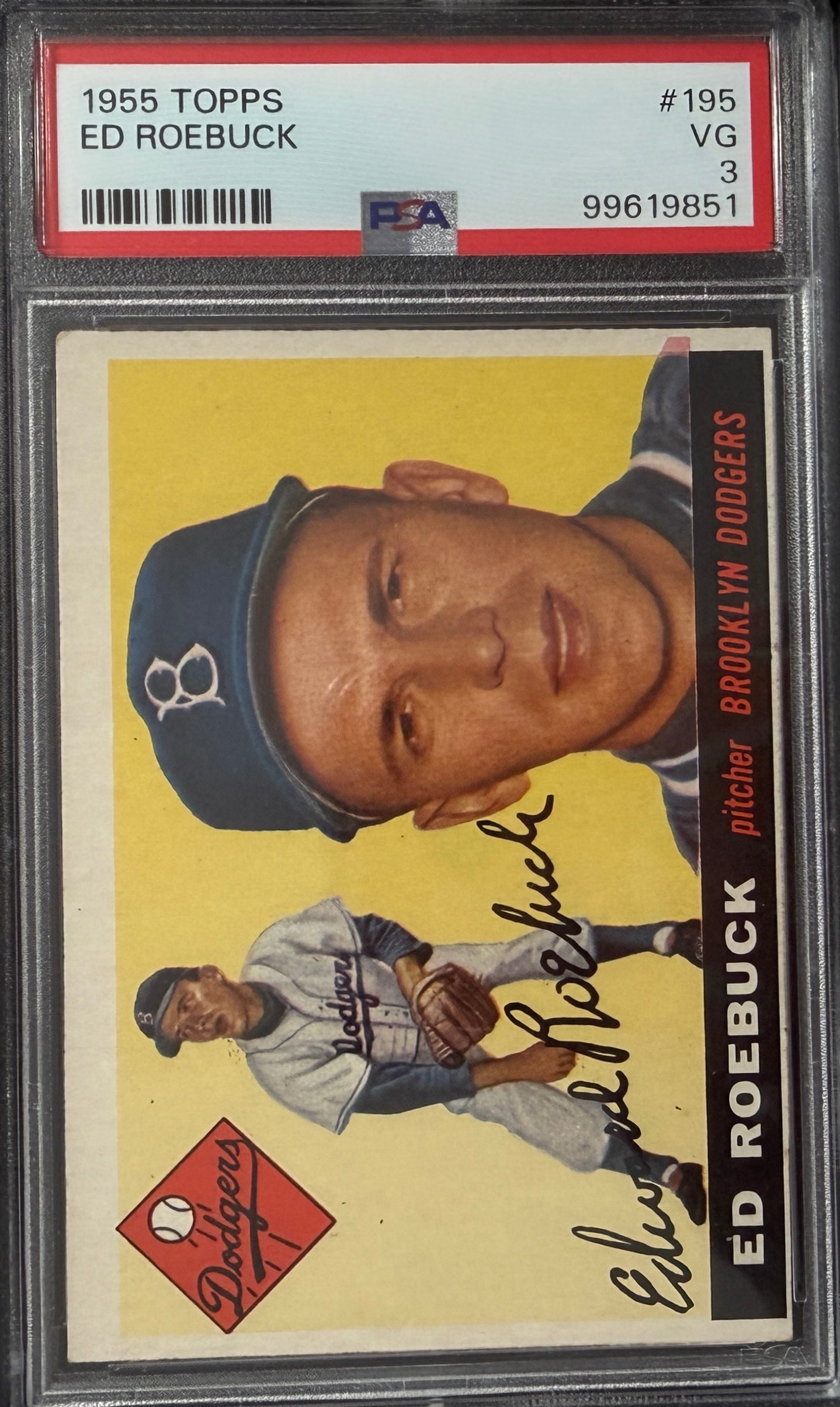 1955 Topps -Ed Roebuck PSA 3 Brooklyn Dodgers