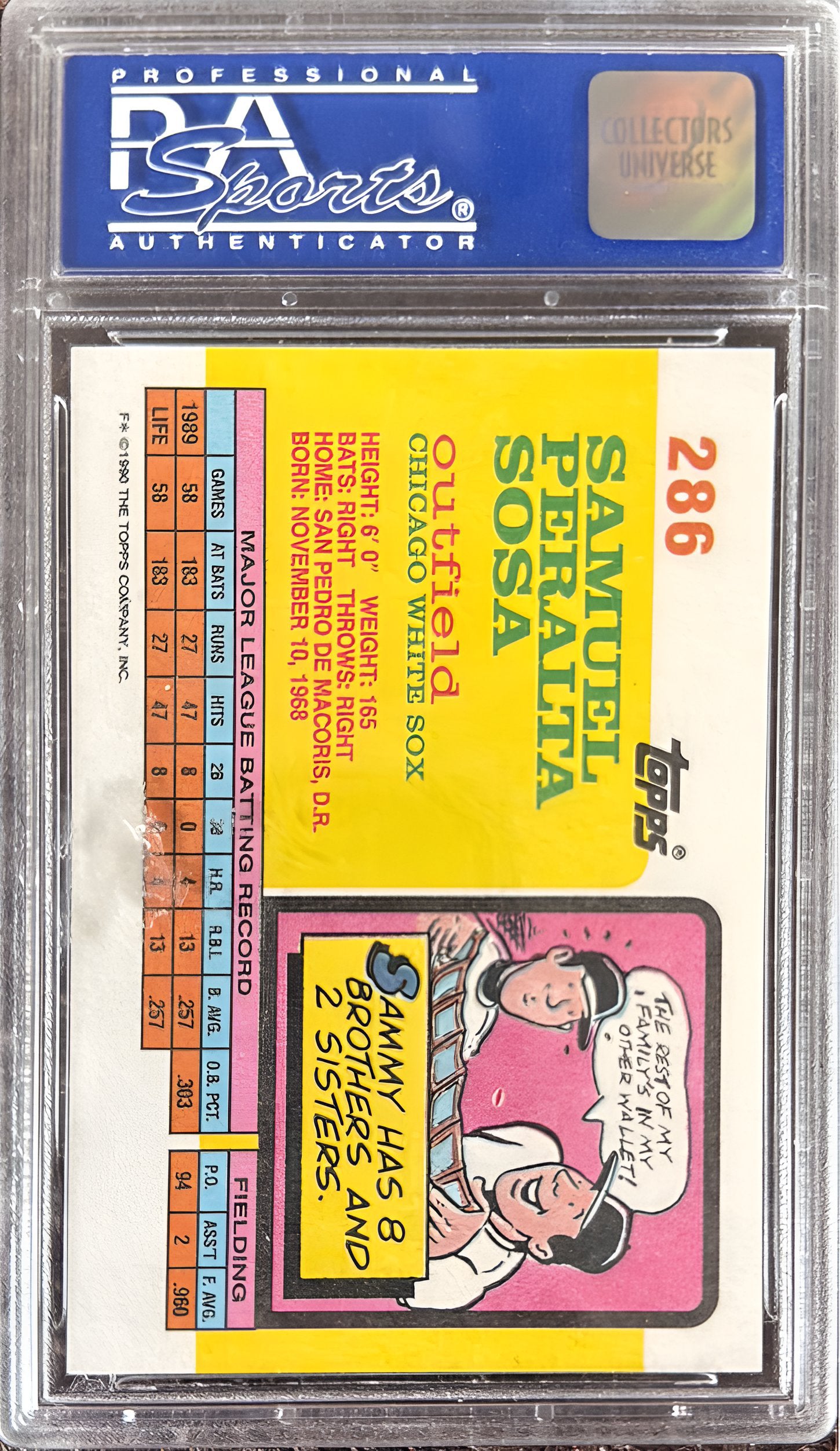 1990 Topps Big Baseball Sammy Sosa PSA 9