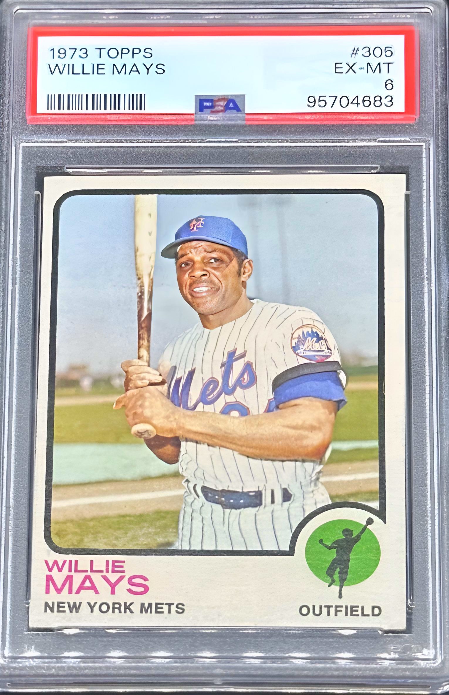 1973 Topps #305 Willie Mays New York Mets HOF PSA 6 EX-MT