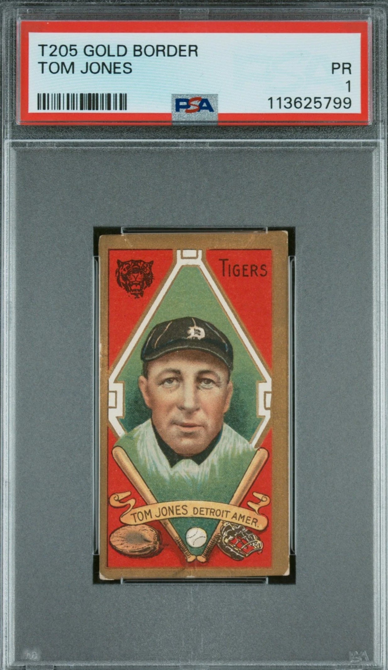 1911 T205 GOLD BORDER TOM JONES PSA 1