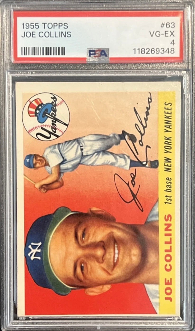 1955 Topps - Joe Collins #63 PSA 4 VG-EX NY Yankees Vintage Baseball