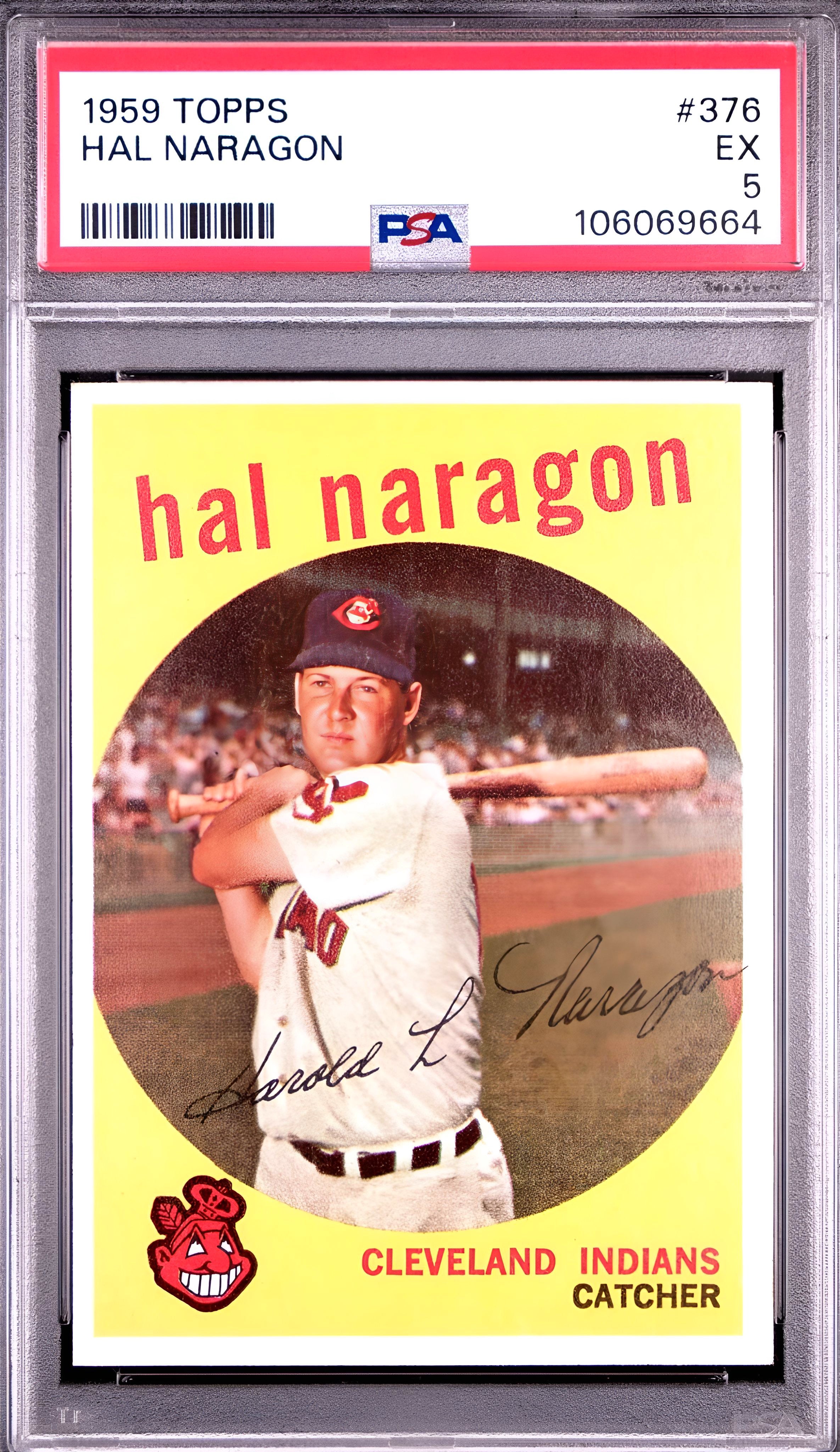 1959 Topps -Hal Naragon #376 PSA 5