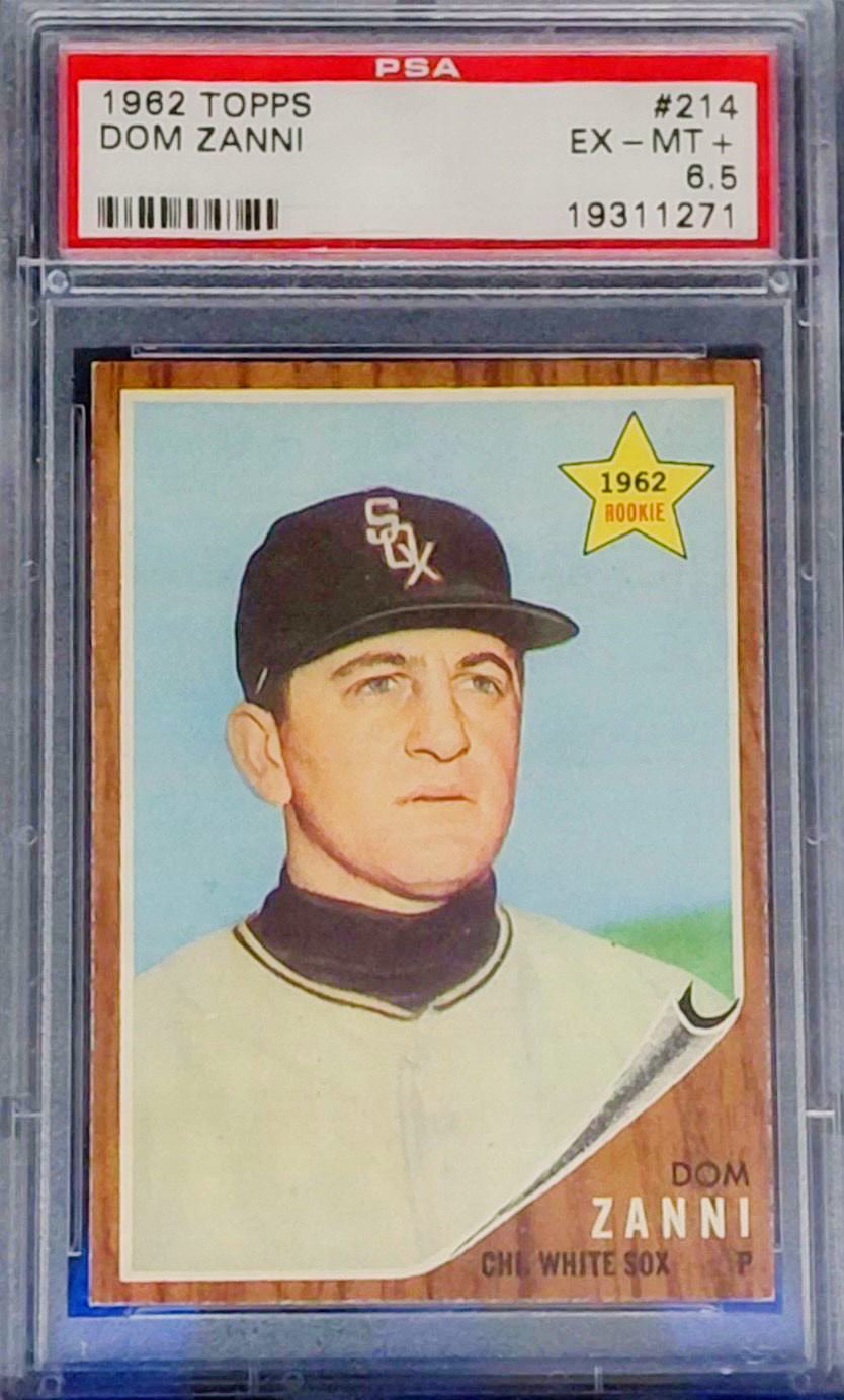 1962 Topps Baseball #214 Dom Zanni Chicago White Sox PSA 6.5 EX-MT+