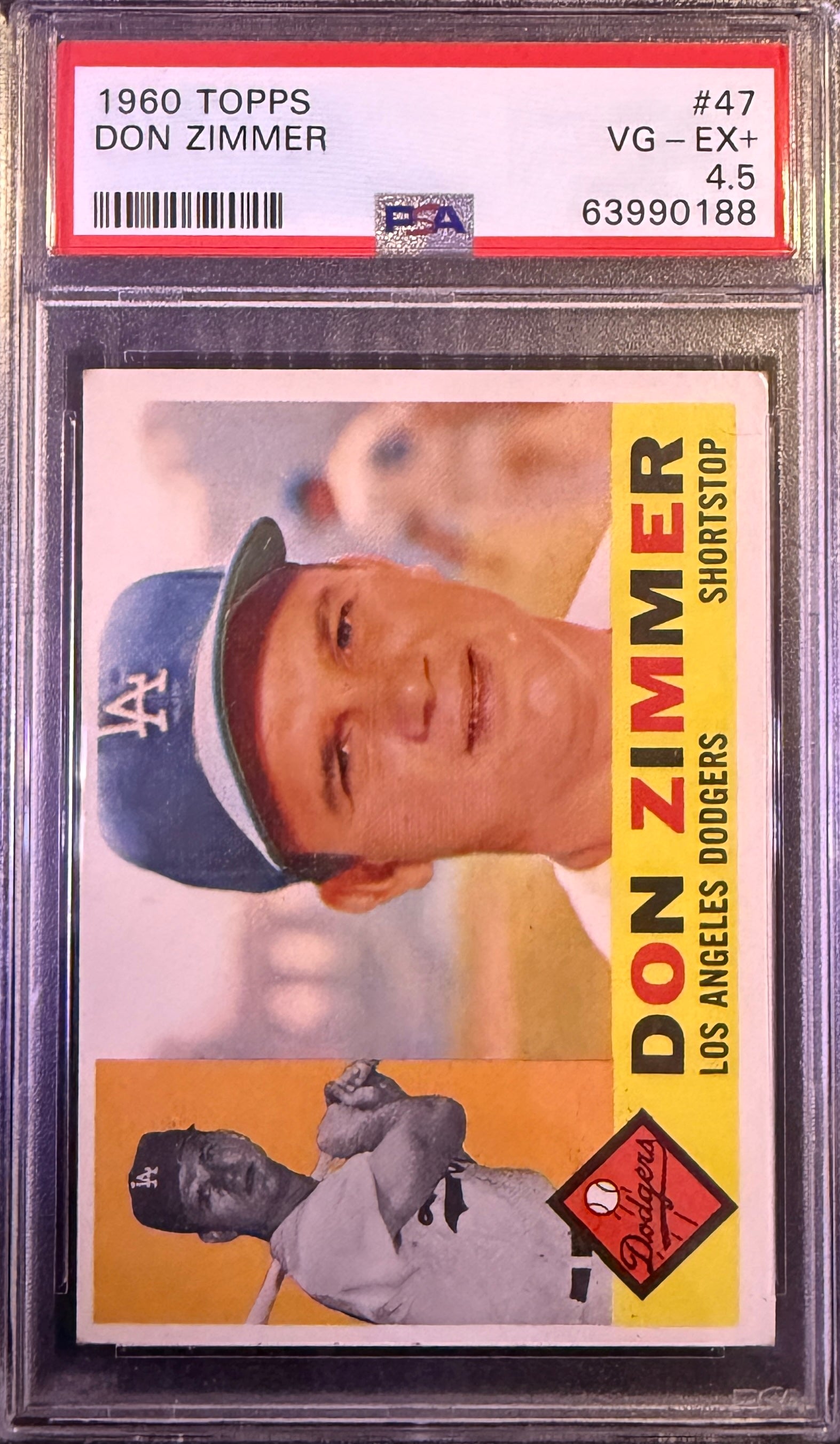 1960 Topps Don Zimmer #47 Dodgers PSA 4.5
