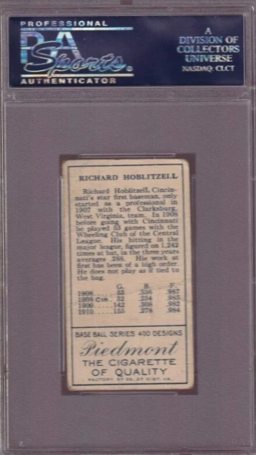 1909 T205 Richard Hoblitzell Win after 1908 stats PSA 2
