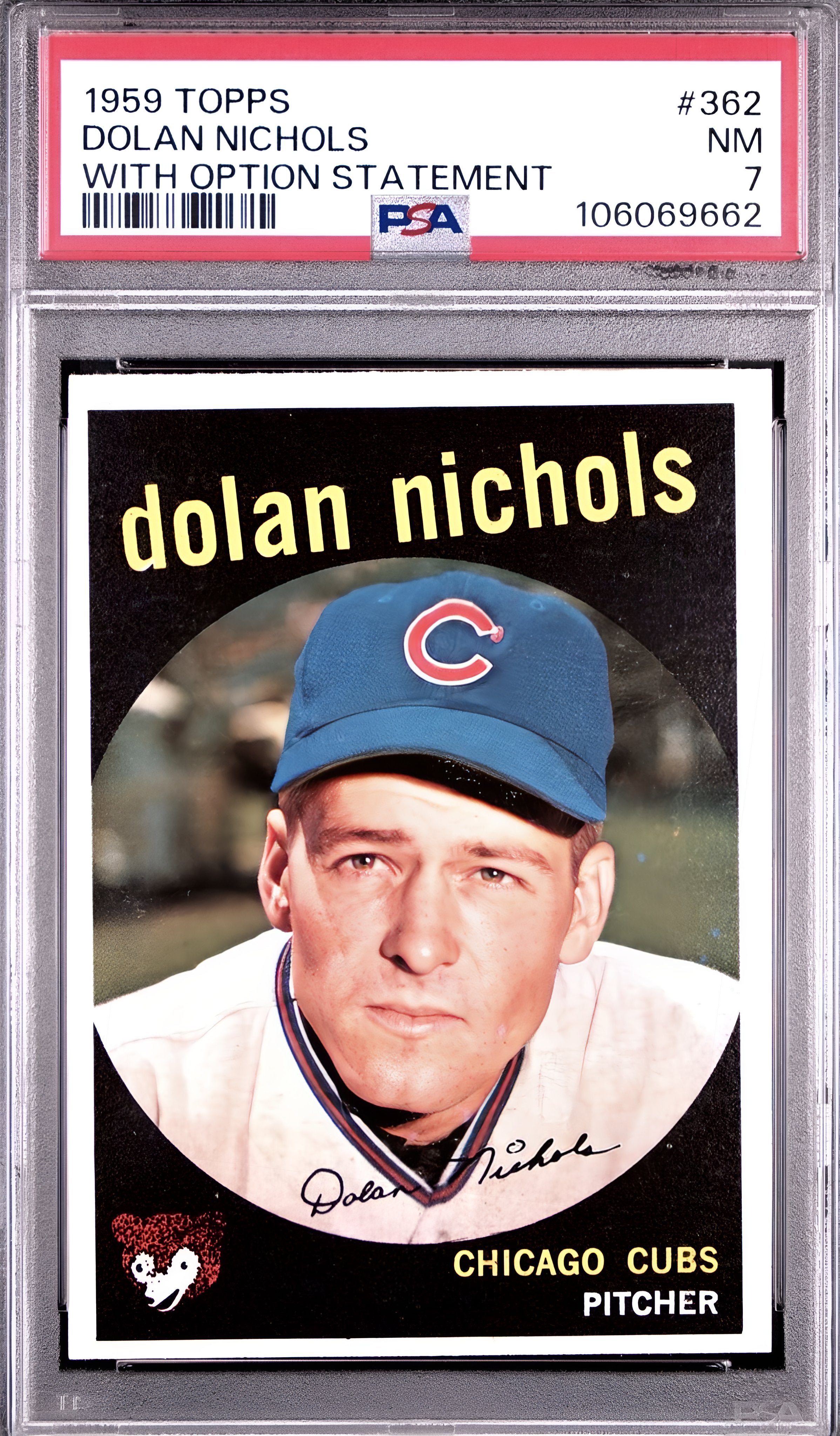 1959 Topps - Dolan Nichols #362 PSA 7