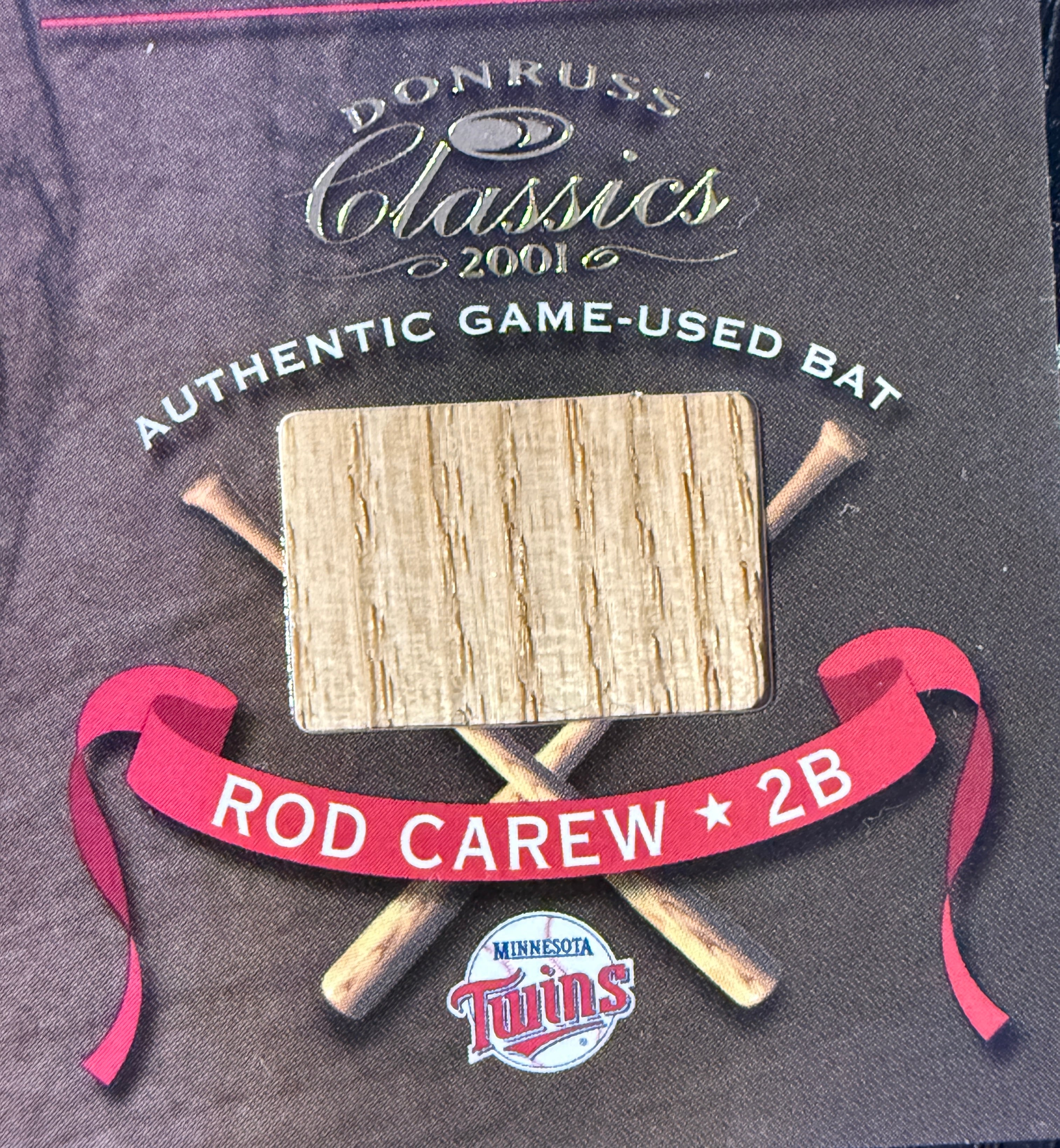 2010 Donruss 2001 Rod Carew game used bat section