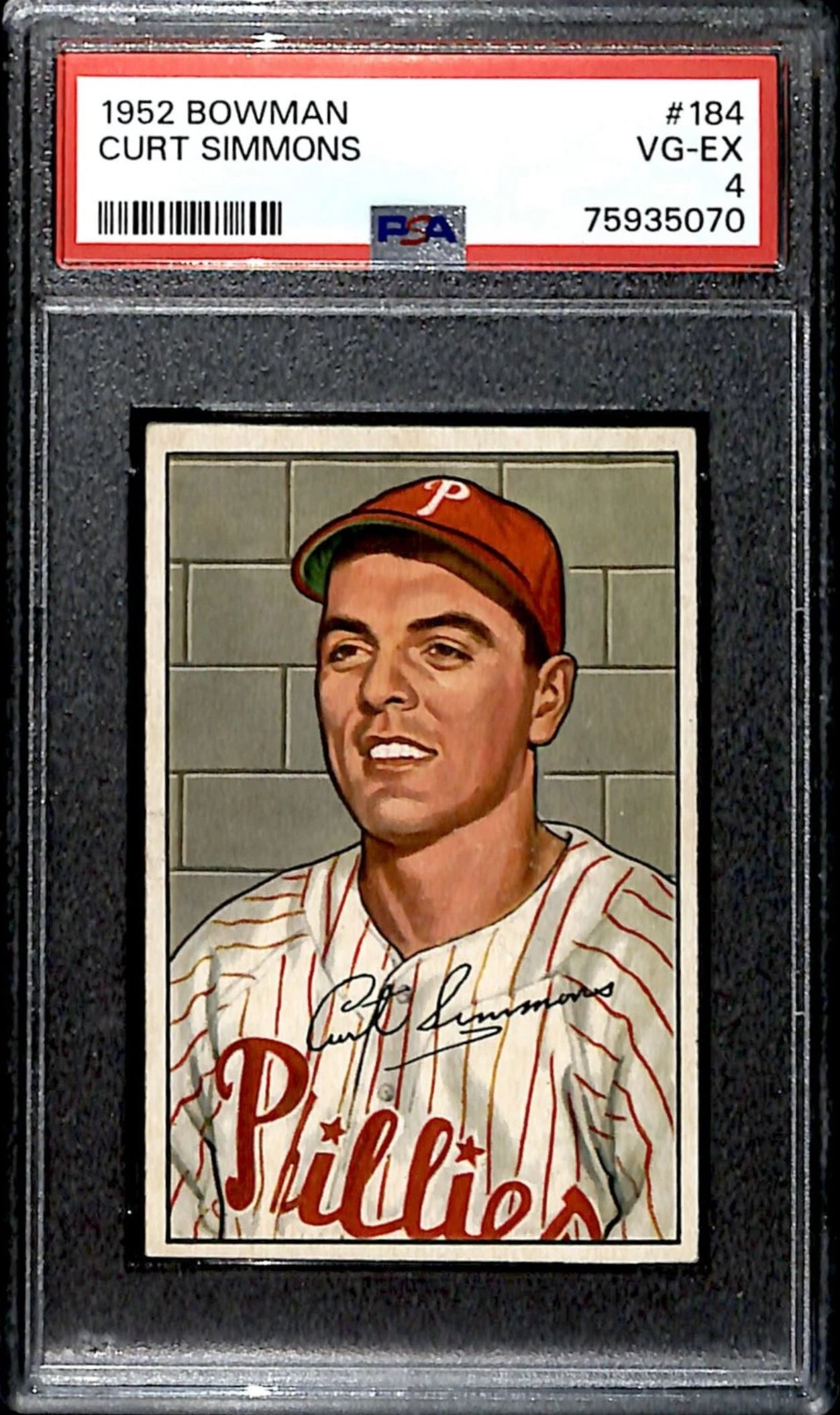 1952 Bowman Curt Simmons PSA 4