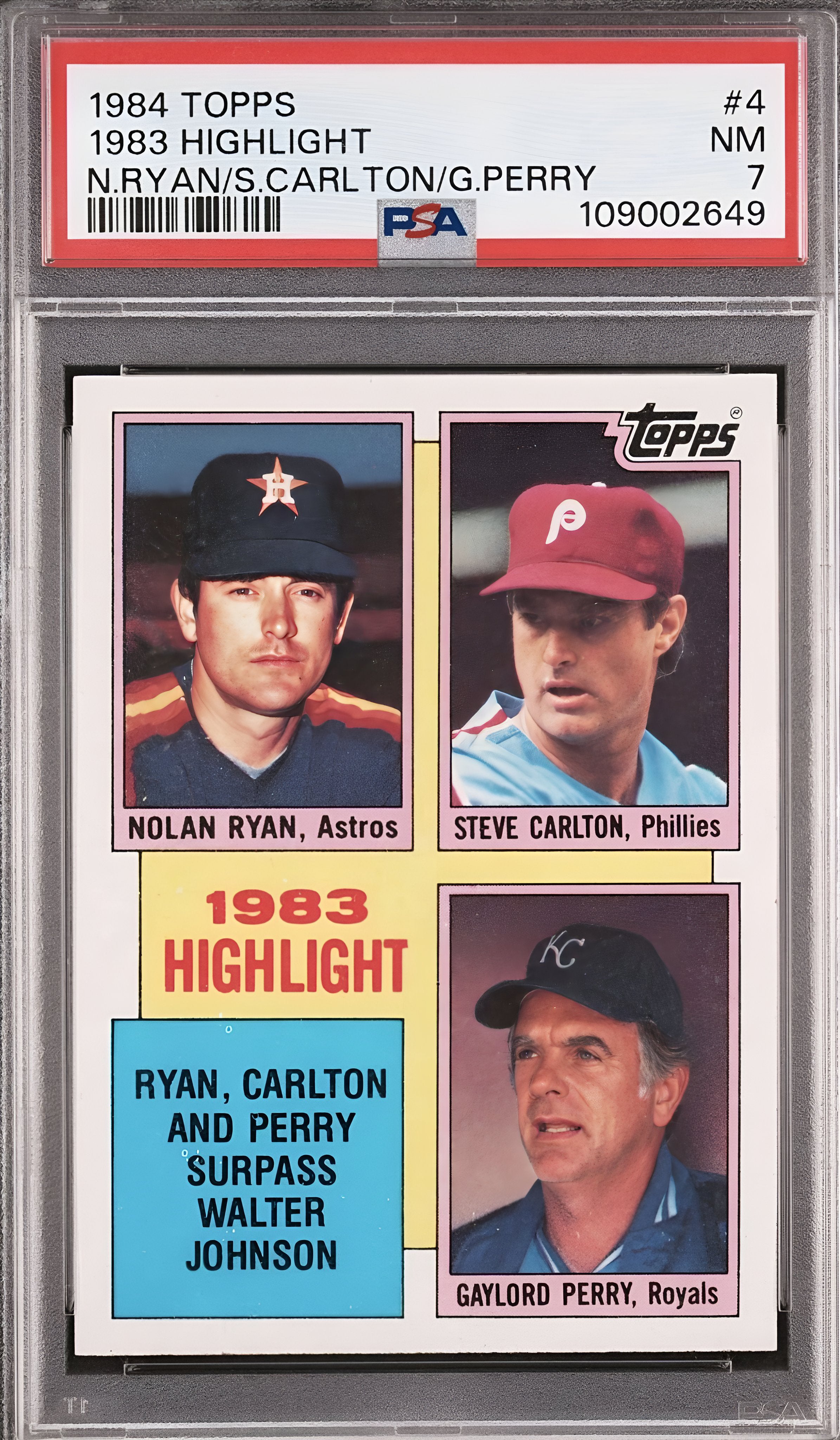 1984 Topps 1984 Highlights #4• PSA 7