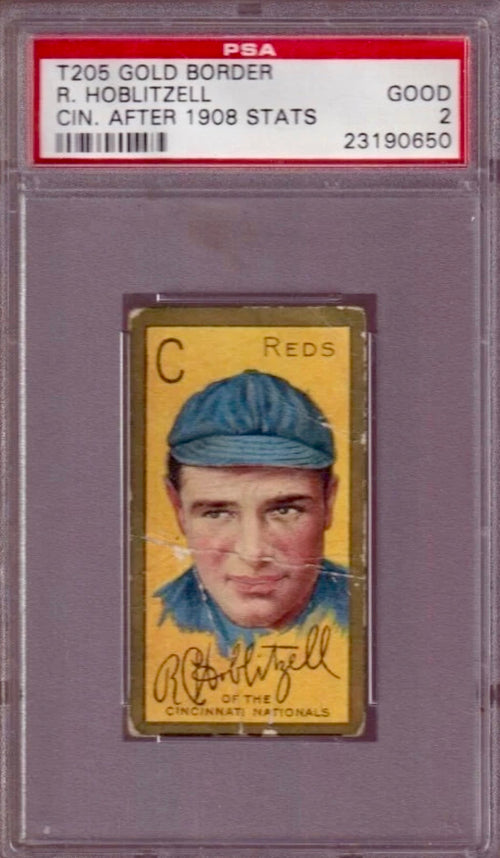 1909 T205 Richard Hoblitzell Win after 1908 stats PSA 2