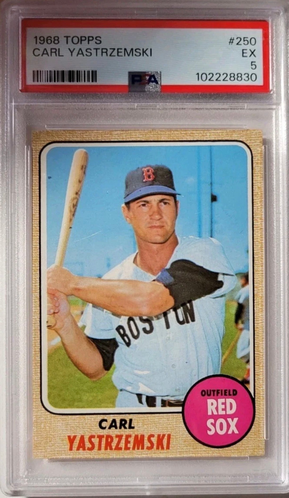 1968 TOPPS #250  Carl Yastrzemski  PSA 5 EX Great Centering! Beautiful Slab