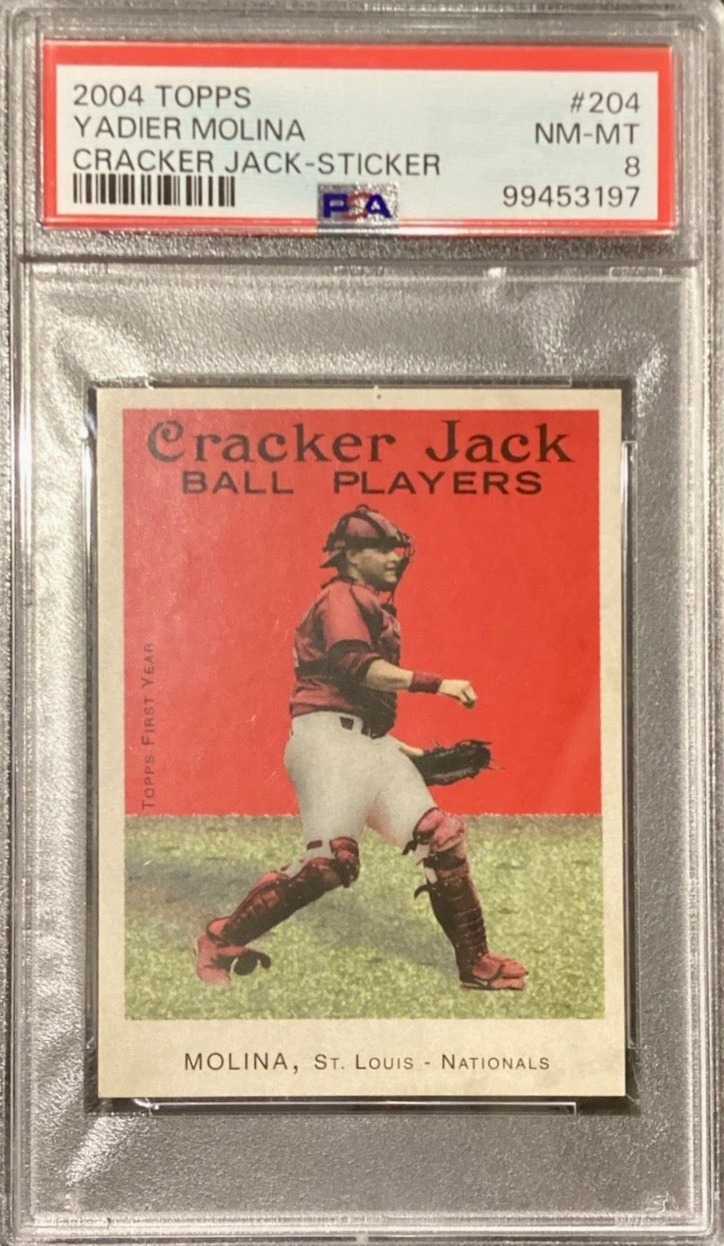 2004 Topps Yadier Molina sticker PSA 8