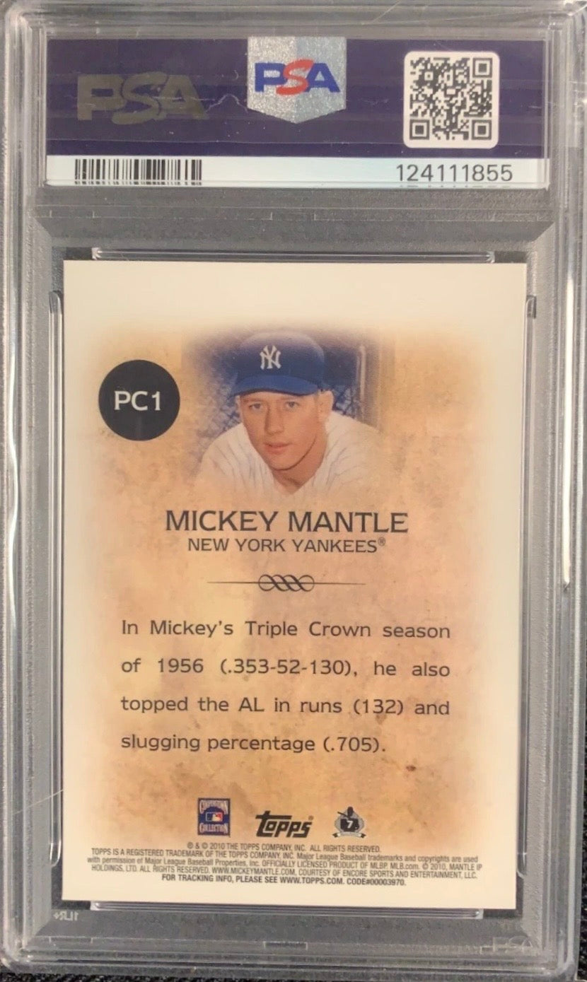 MICKEY MANTLE 2010 TOPPS LEGENDS CHROME WALMART PLATINUM PSA NM 7 YANKEES