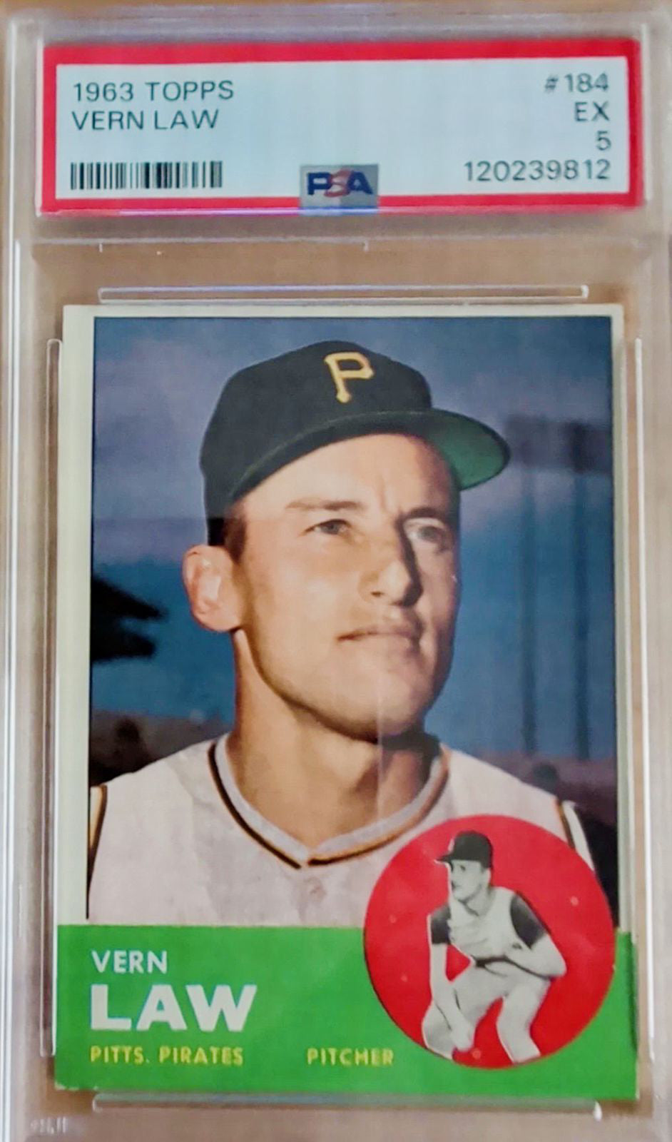 1963 Topps - Vern Law #184 PSA 5
