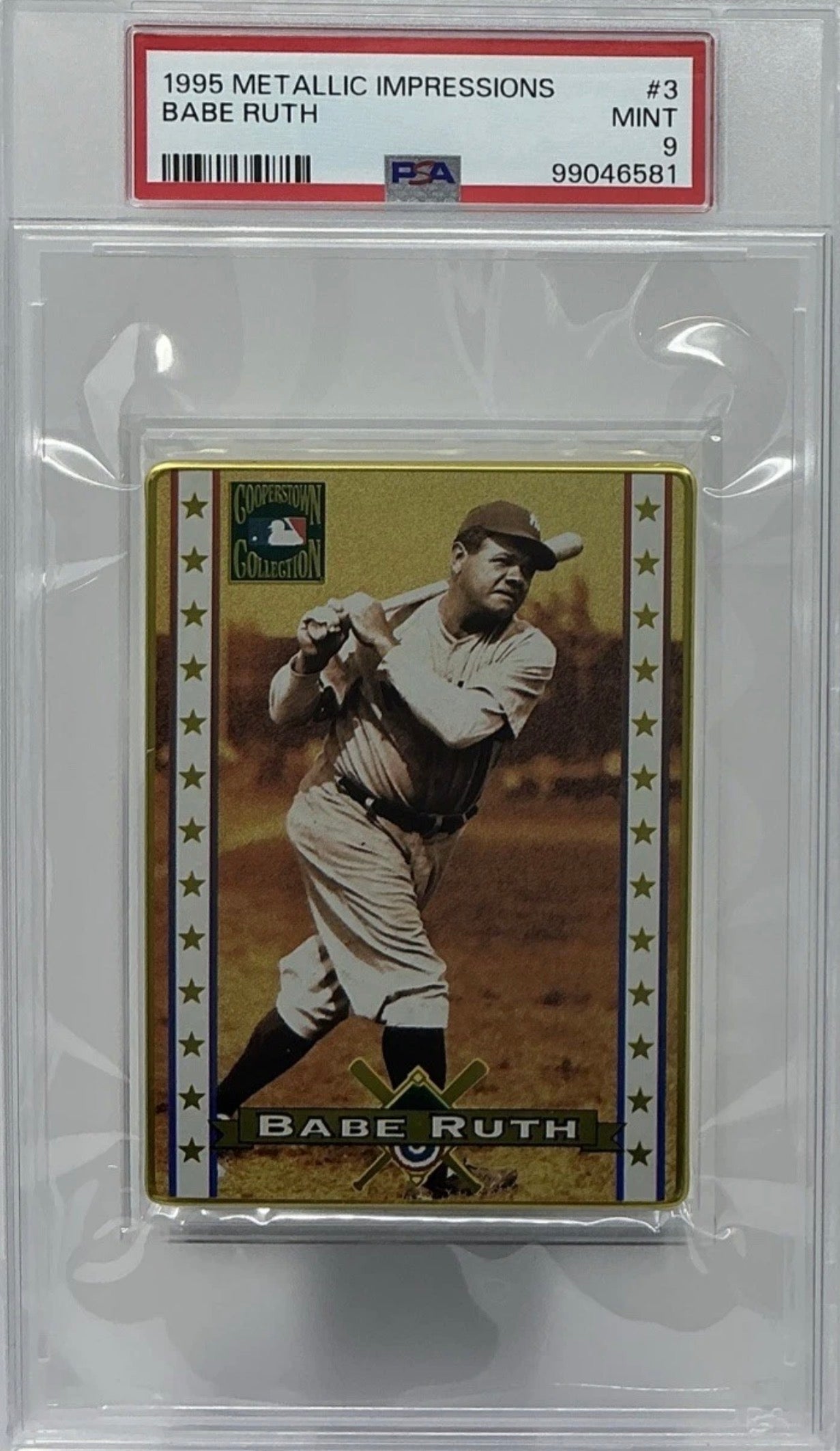 Babe Ruth PSA 9 -1995 Metallic Impressions “Sultan Of Swat Dominates The 1920s”