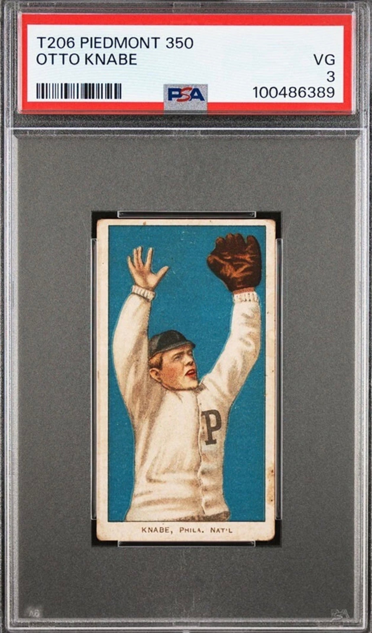 T206 Otto Knave PSA 3.0 Piedmont back