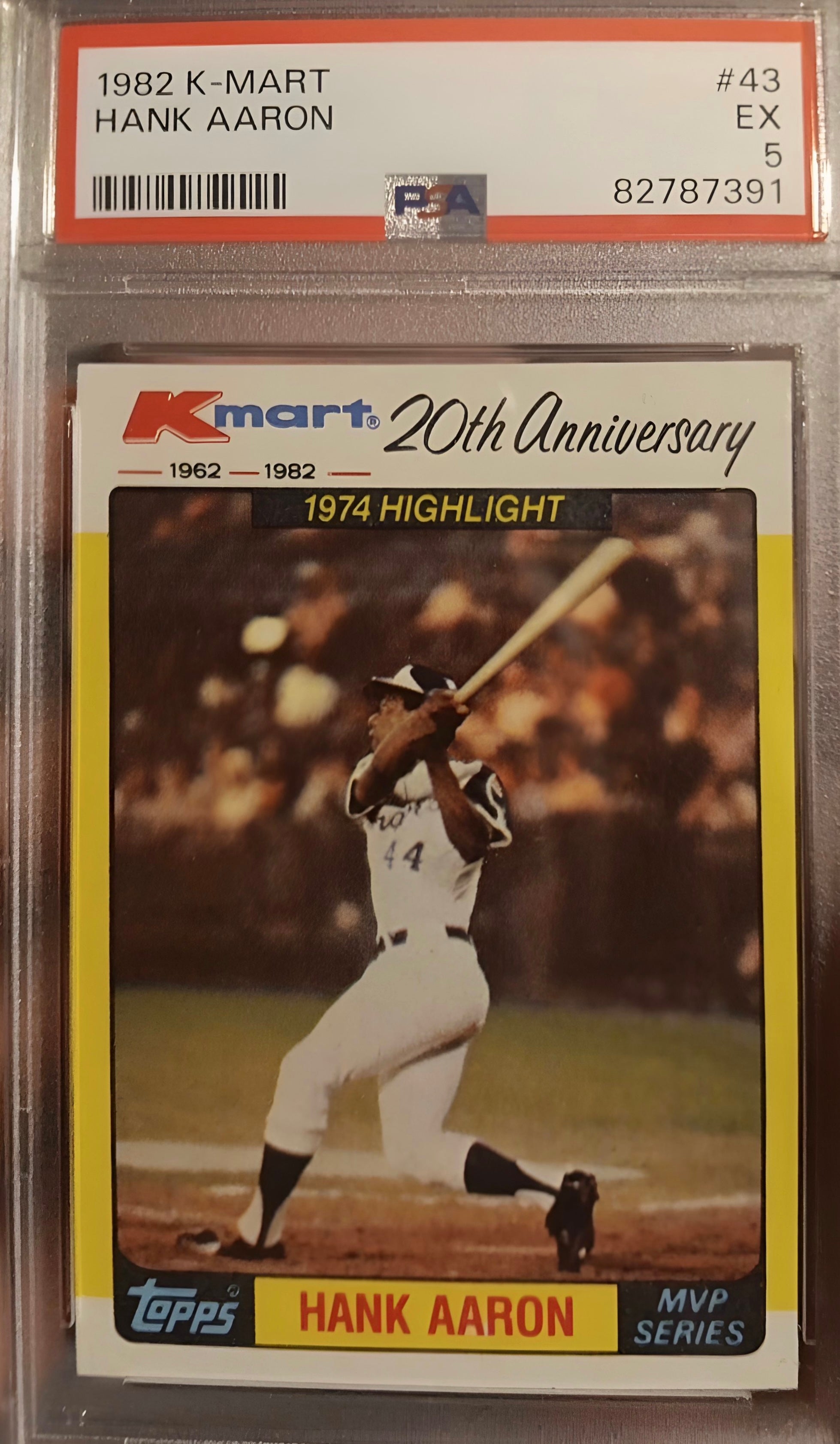 1982 K-mart #43 Hank Aaron  Psa 5
