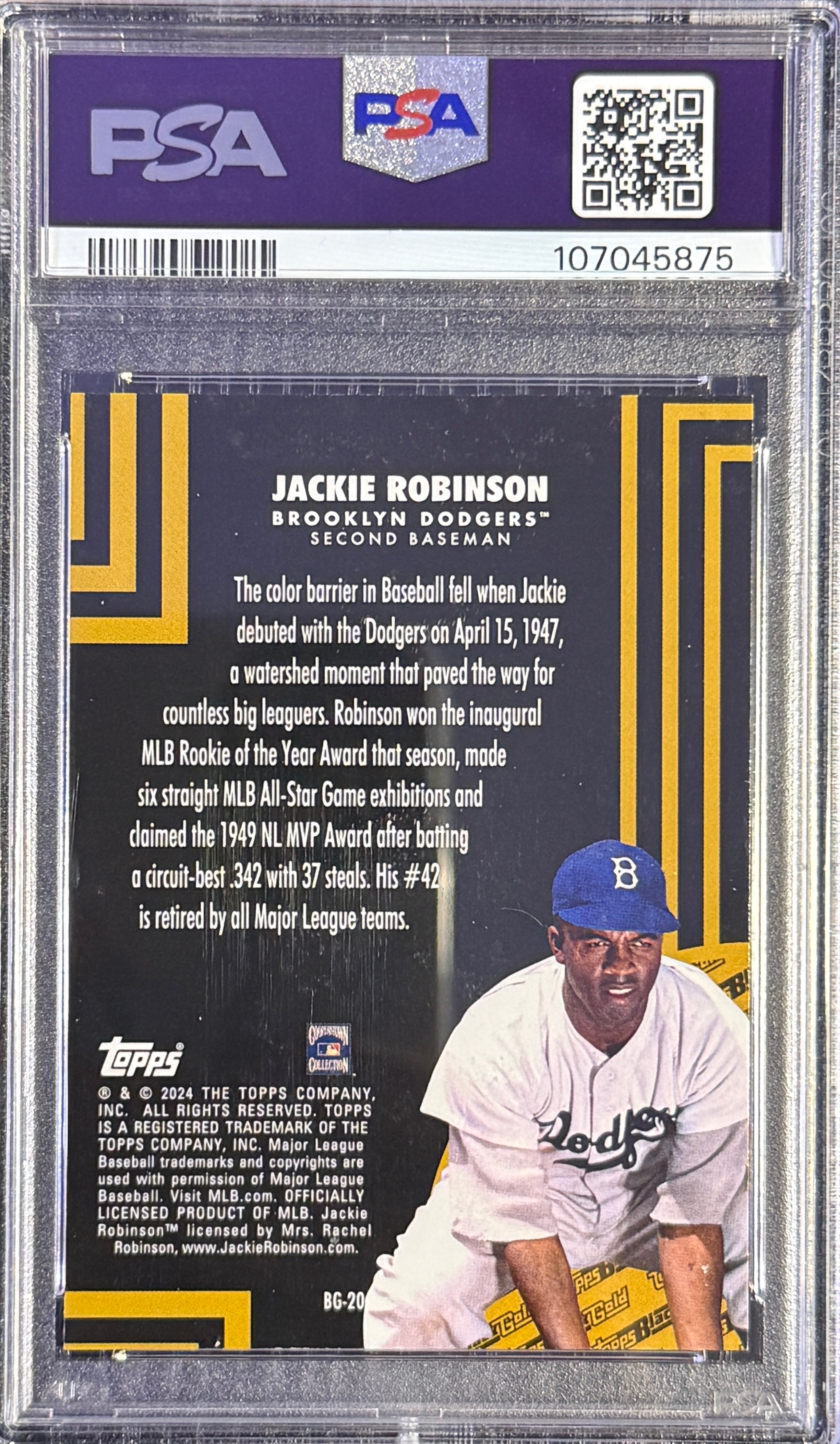 2024 Topps Jackie Robinson Black Gold PSA 10