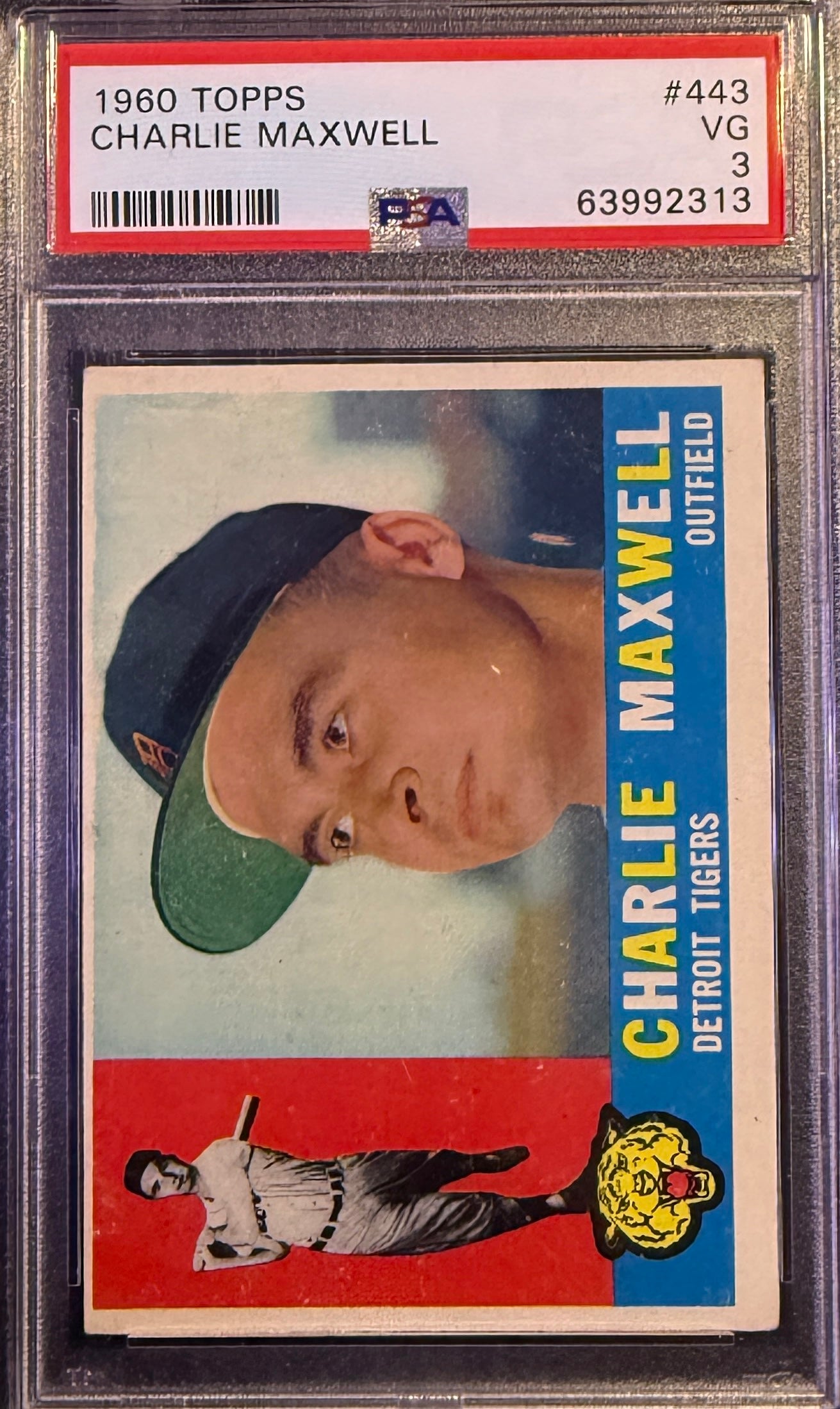 1960 Topps Charlie Maxwell #443 Detroit Tigers PSA 3
