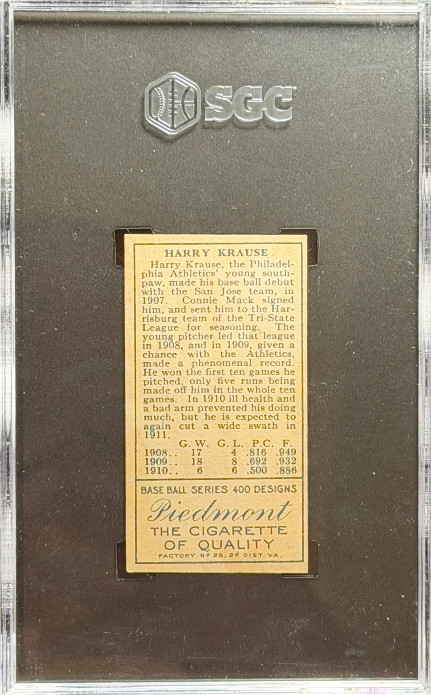 1911 T205 Harry Krause, Gorgeous