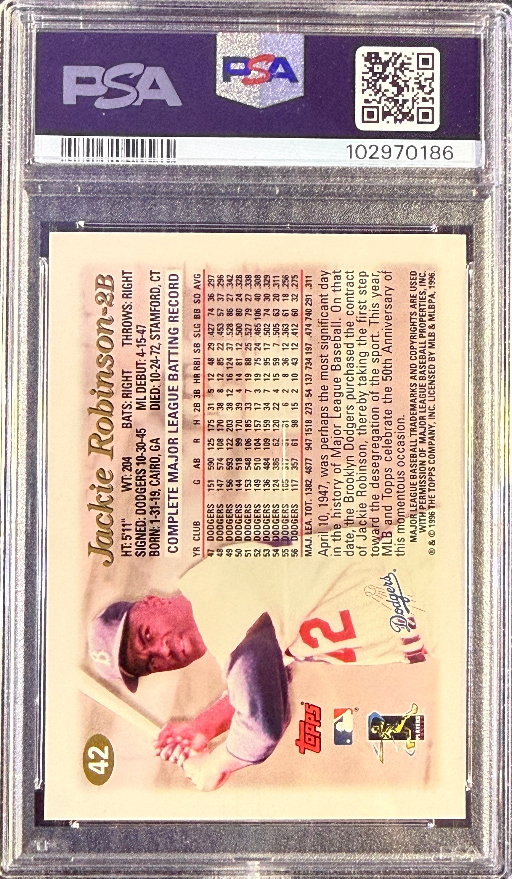 1997 Topps Jackie Robinson #42 PSA 10