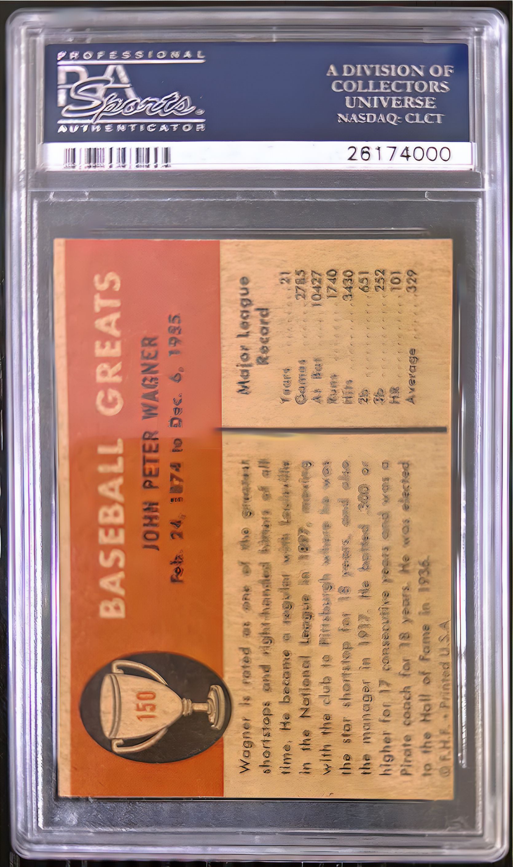 1961 Honus Wagner Fleer #150 PSA 8 NM-MT POP 60