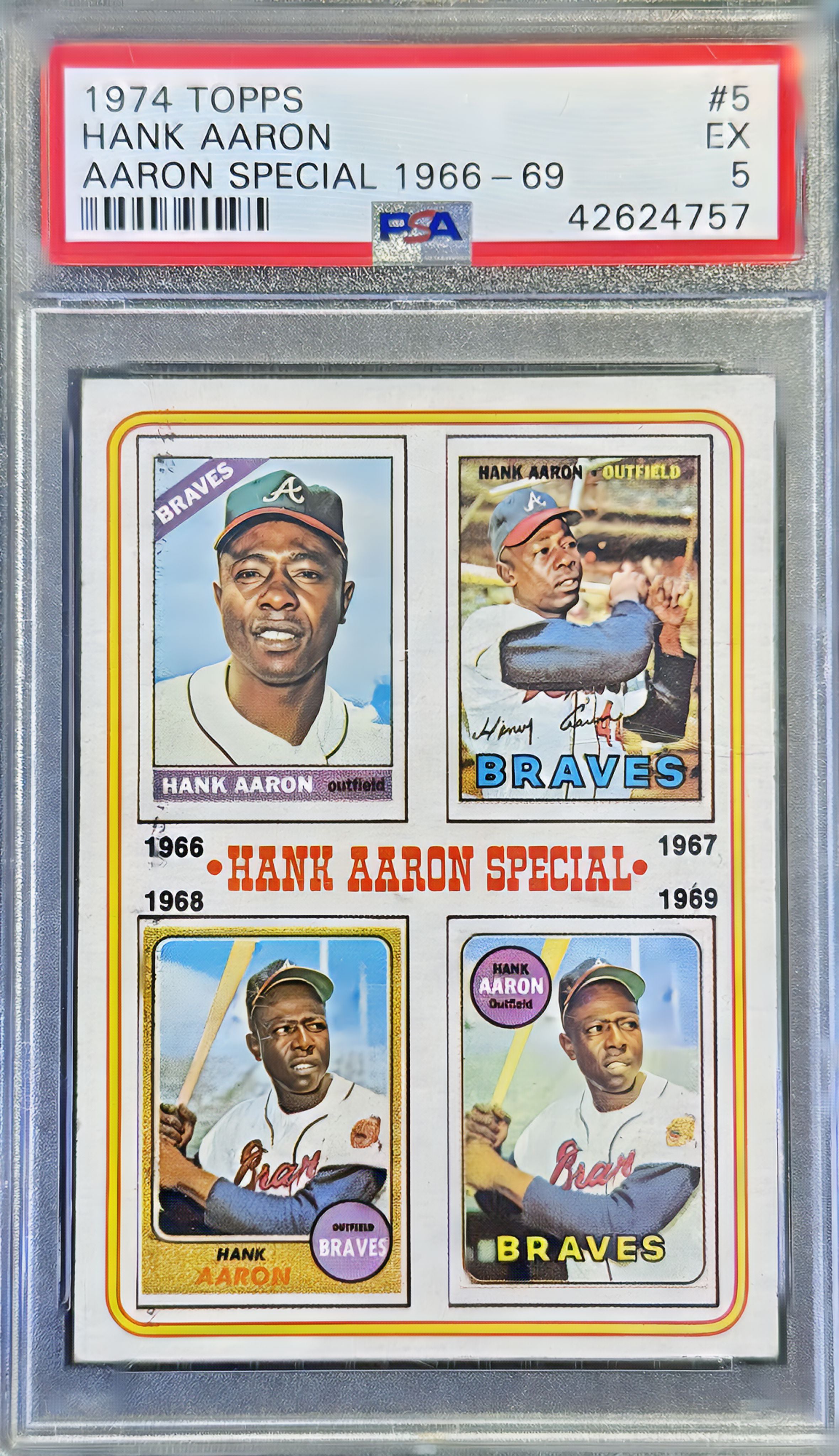 1974 Topps - Hank Aaron special 1966-1969 #5 PSA 5