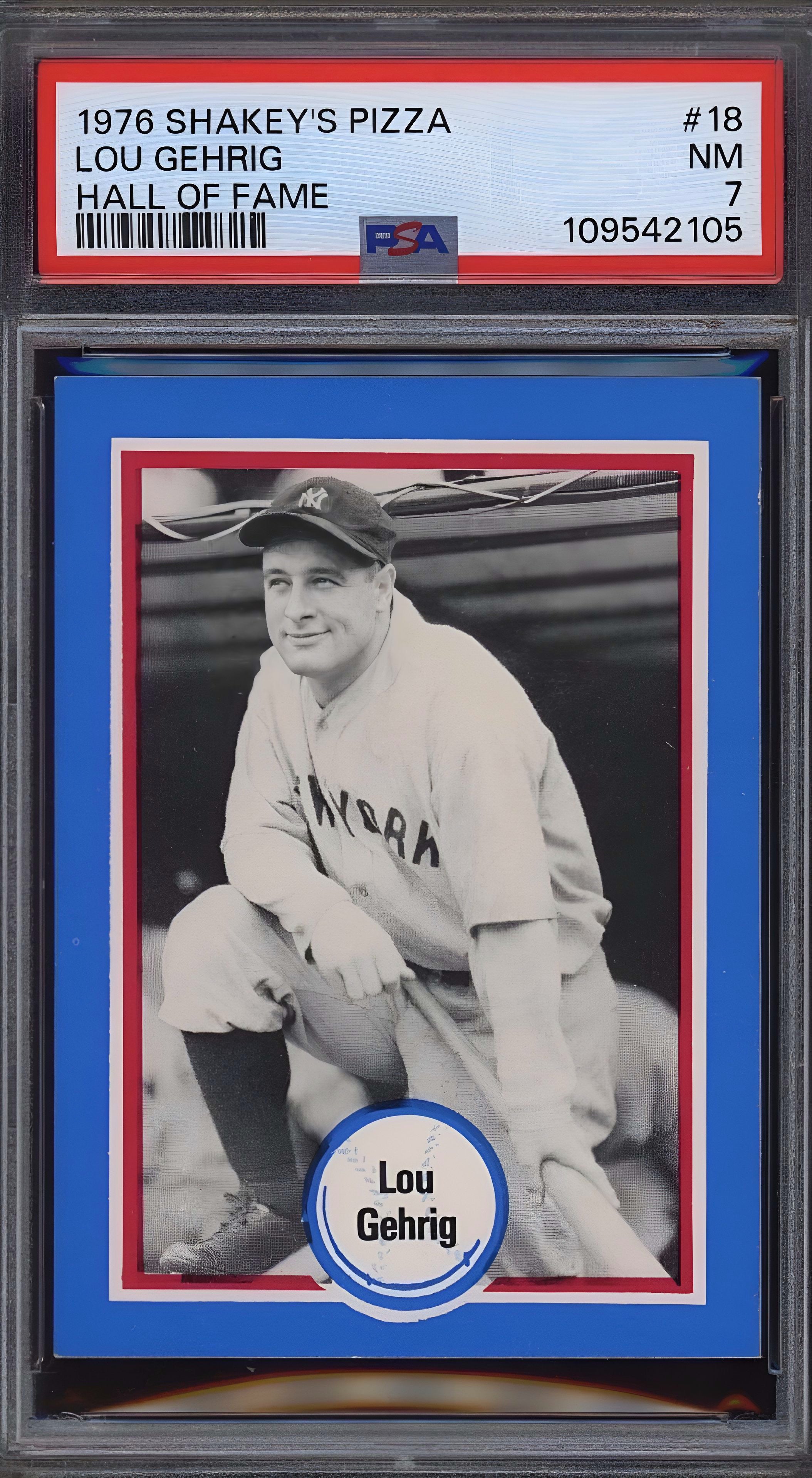 1976 Lou Gehrig PSA 7 Shakey's Pizza Baseball All Time Greats #18 Low POP5