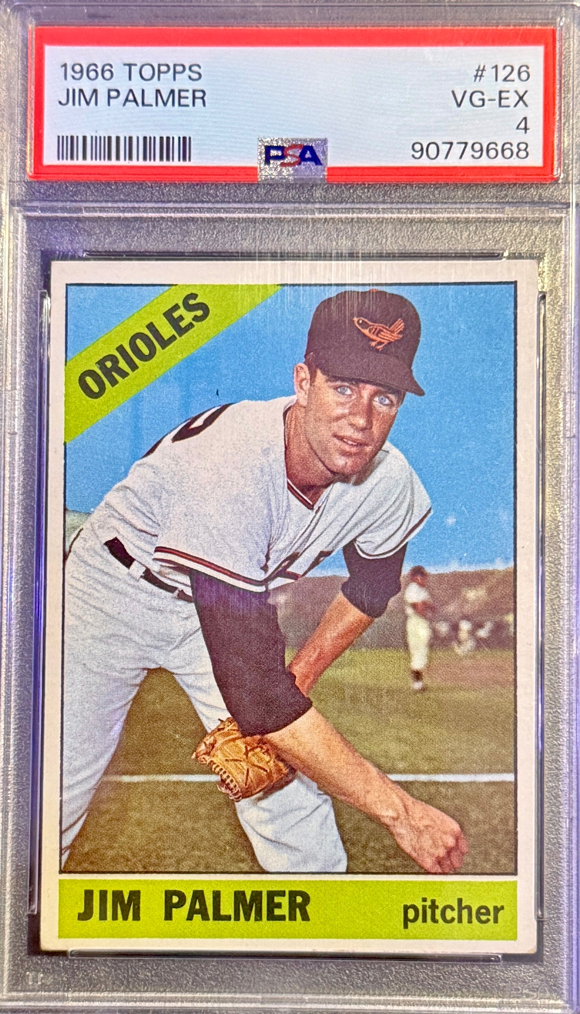 1966 Topps Jim Palmer RC #126 Baltimore Orioles PSA 4 KP
