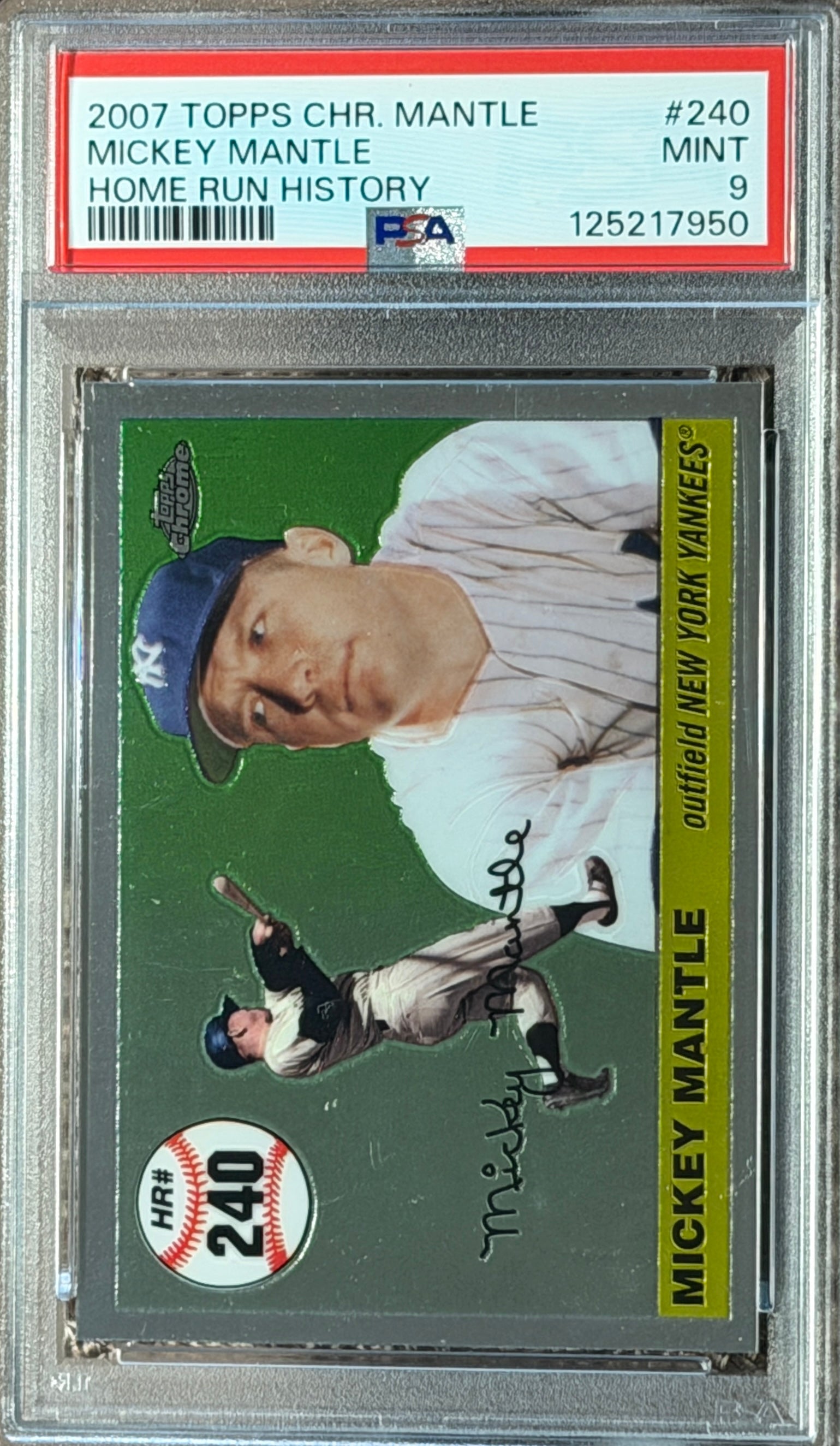 2007 Topps Chrome Mickey Mantle #240 PSA 9 HOF