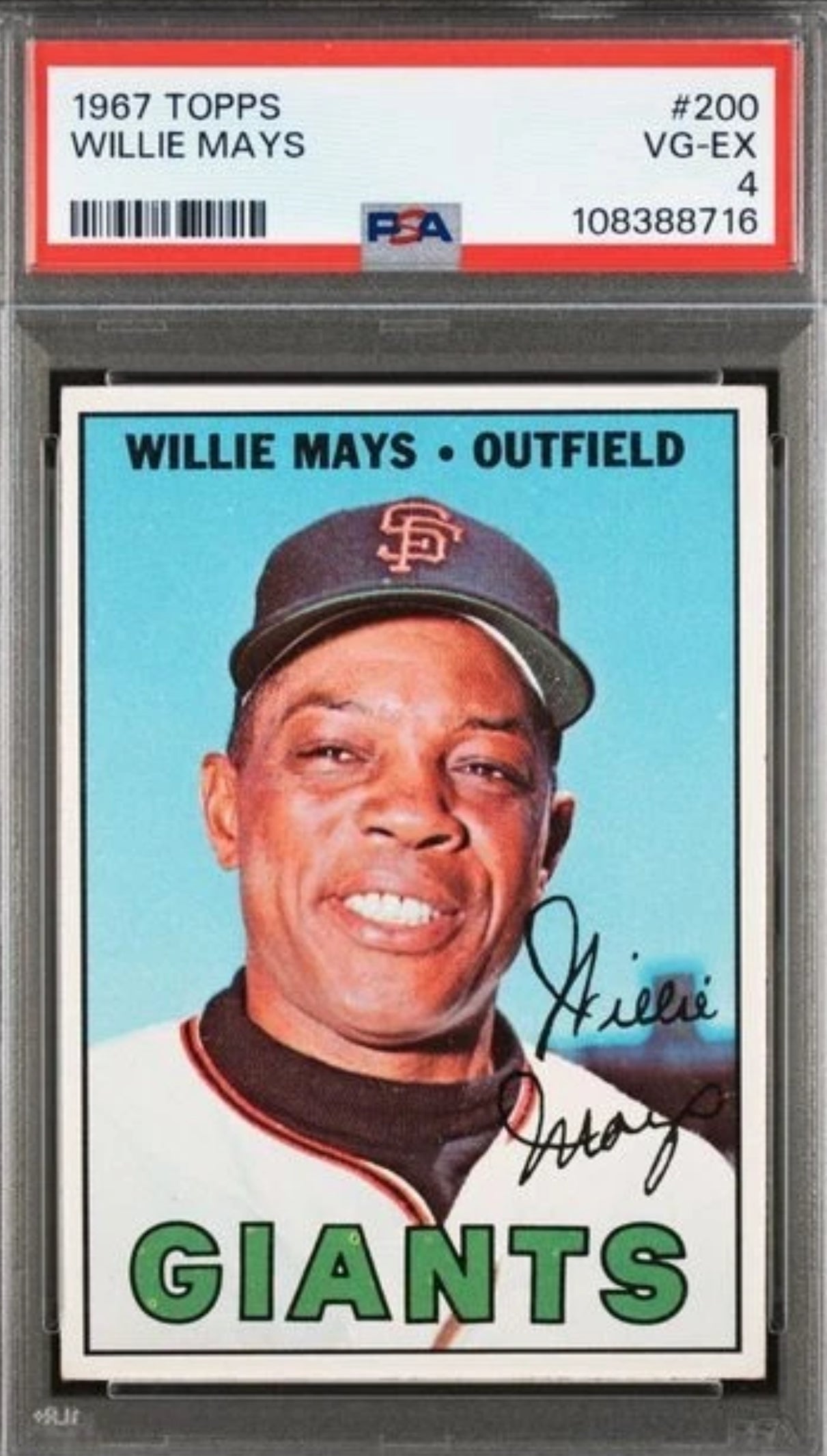 1967 TOPPS #200 WILLIE MAYS PSA 4