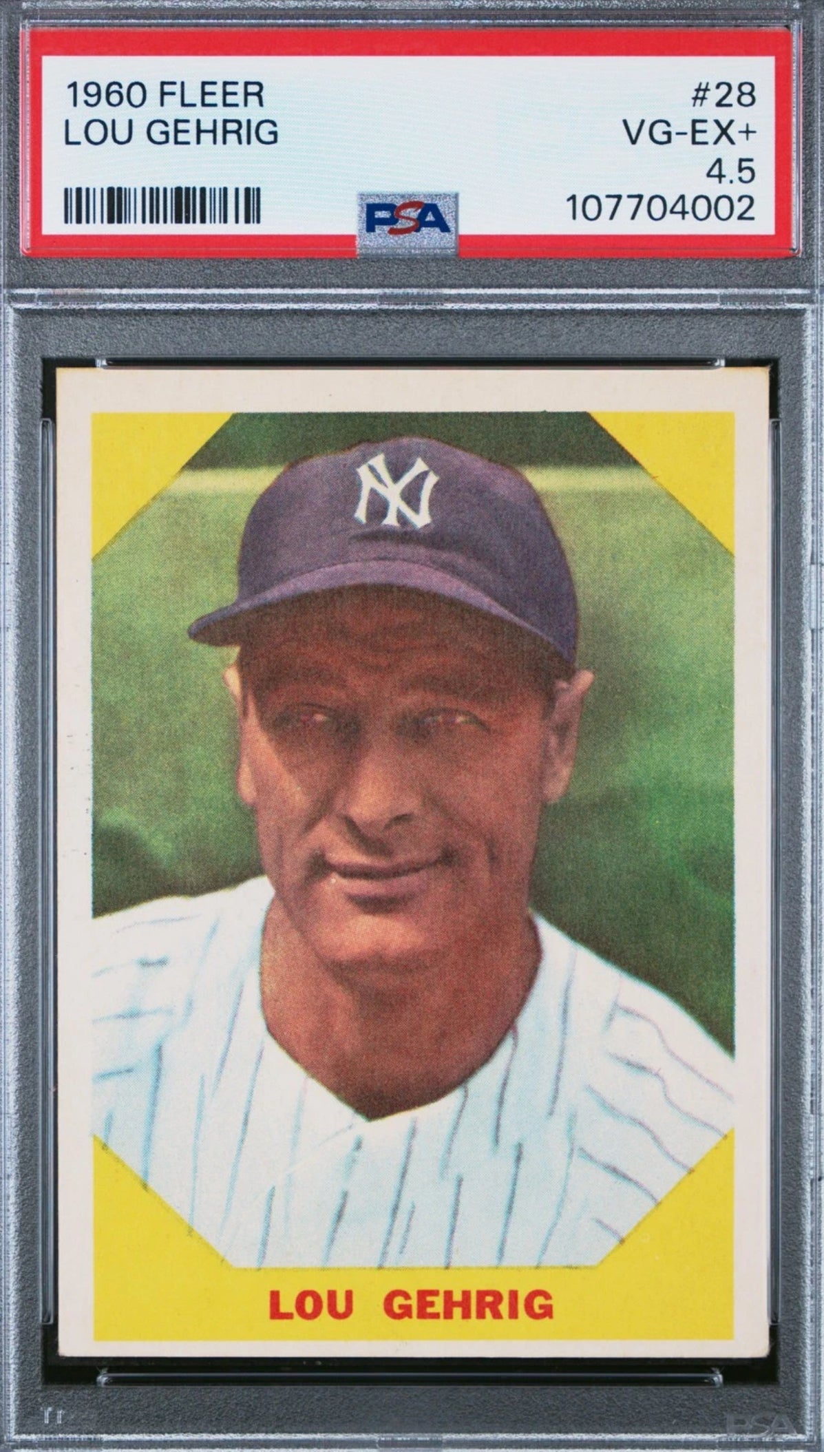 1960 FLEER #28 LOU GEHRIG PSA 4.5