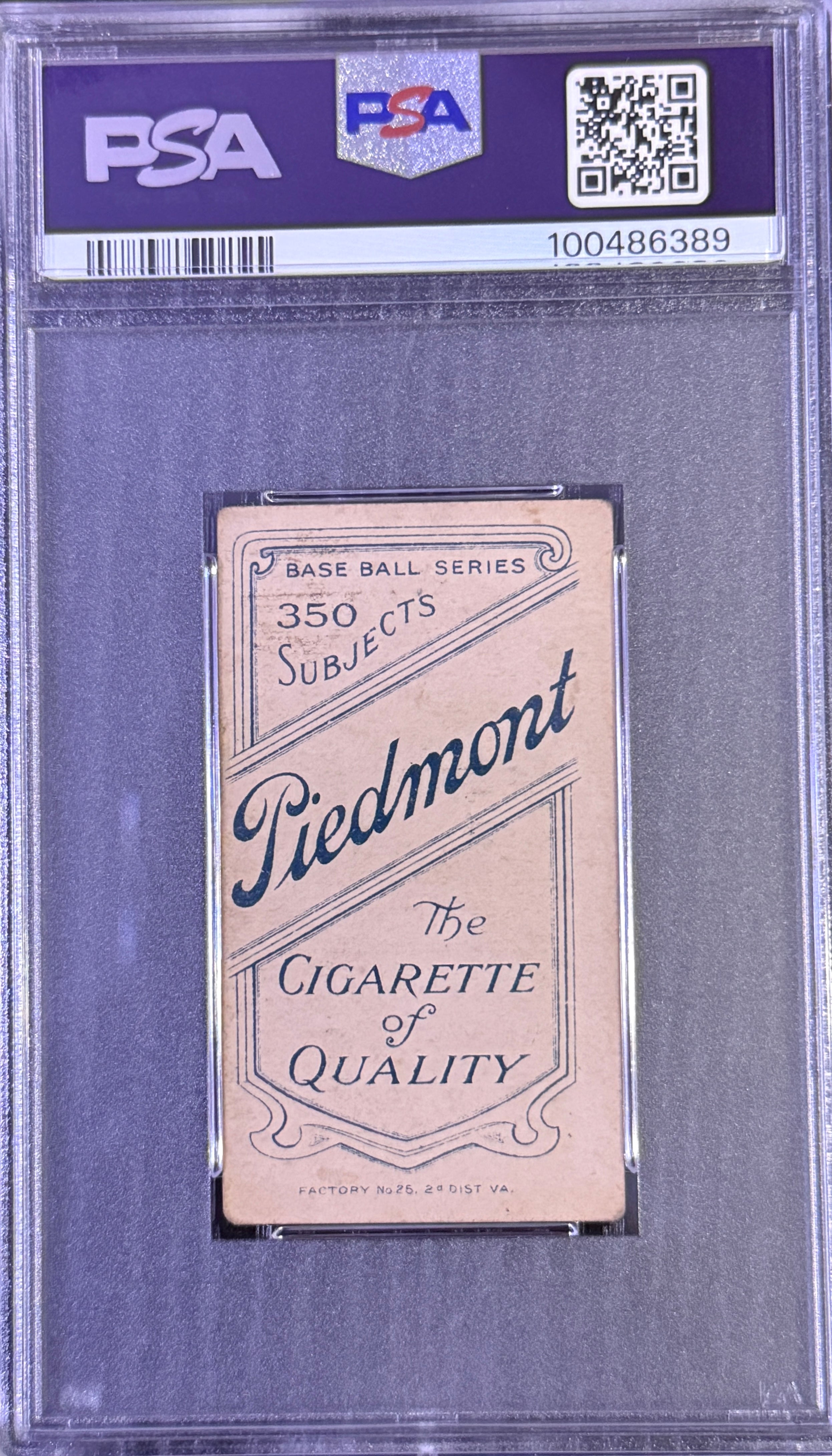 T206 Otto Knave PSA 3.0 Piedmont back