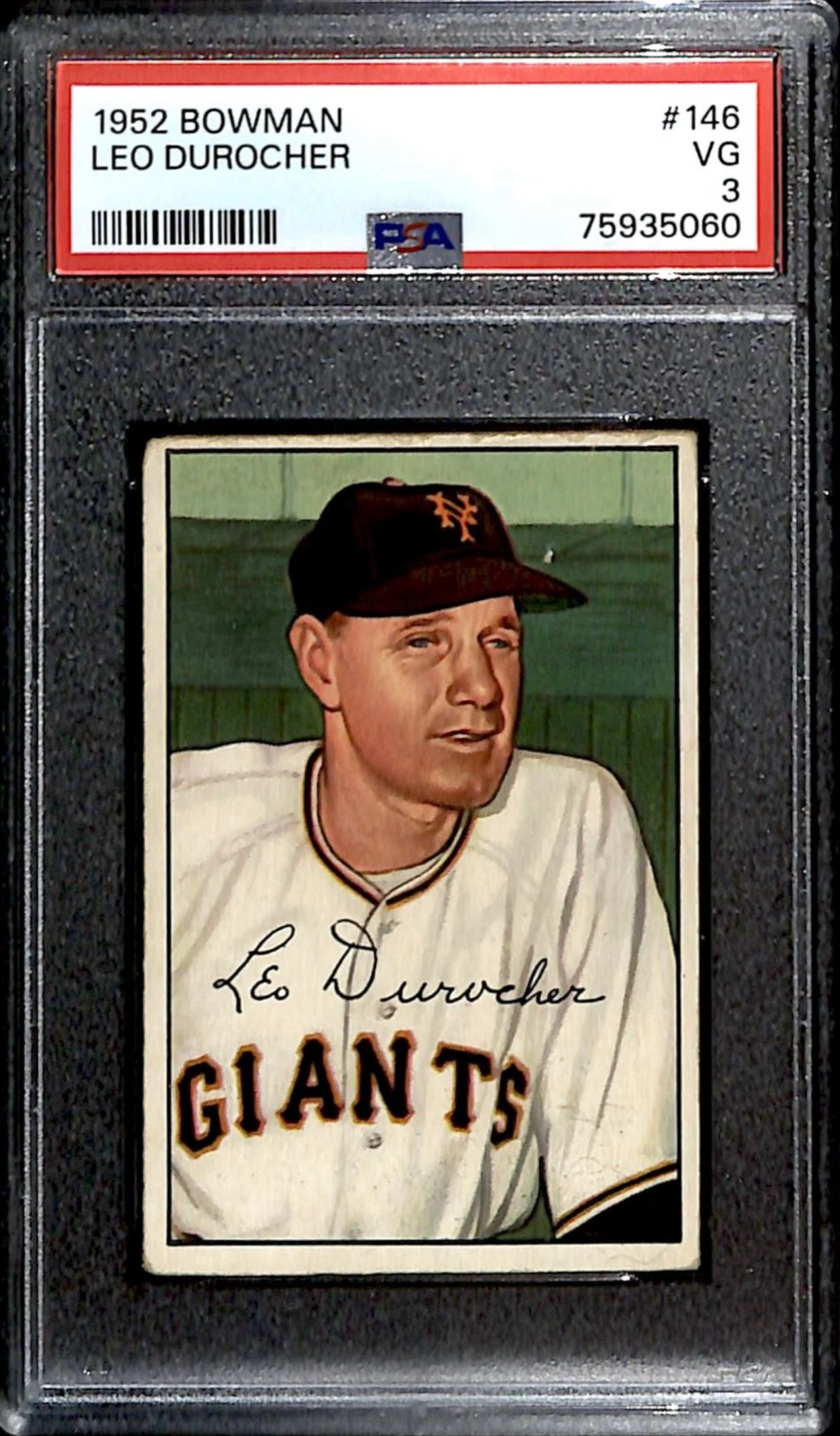 1952 Bowman Leo Durocher PSA 3