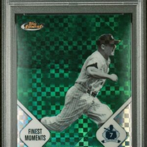 2006 Topps Finest Moments 18 Mickey Mantle Green XFractor #15/50 PSA 8 POP 1