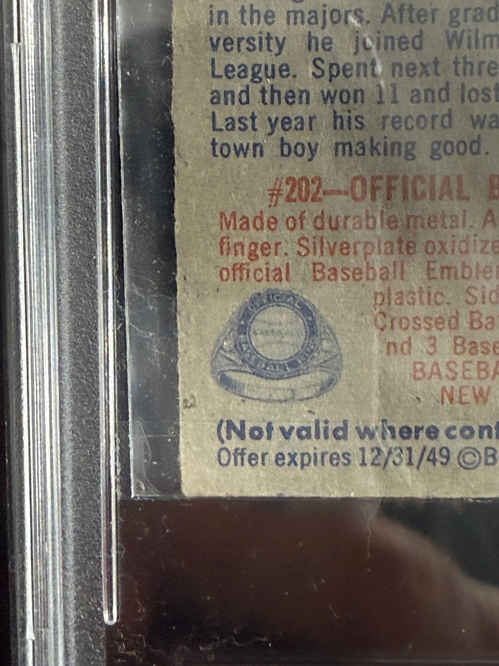 1949 Bowman Bill McCahan #90 — reverse