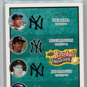 2008 YANKEES Berra, Jackson, DiMaggio, Jeter Sea Green /99 PSA 9