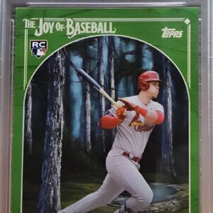 2023 Topps x Bob Ross Nolan Gorman Rookie Sap Green Canvas /75 PSA 8