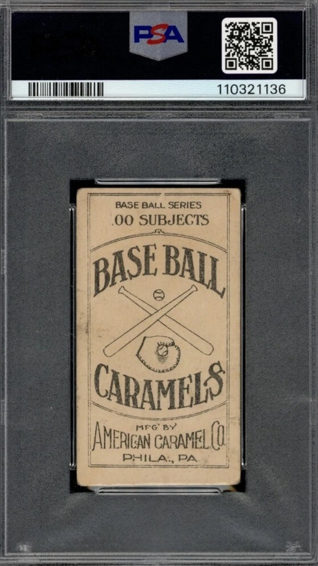 1909 E90-1 American Caramel Set-Break Bill Bailey PSA 1 — reverse