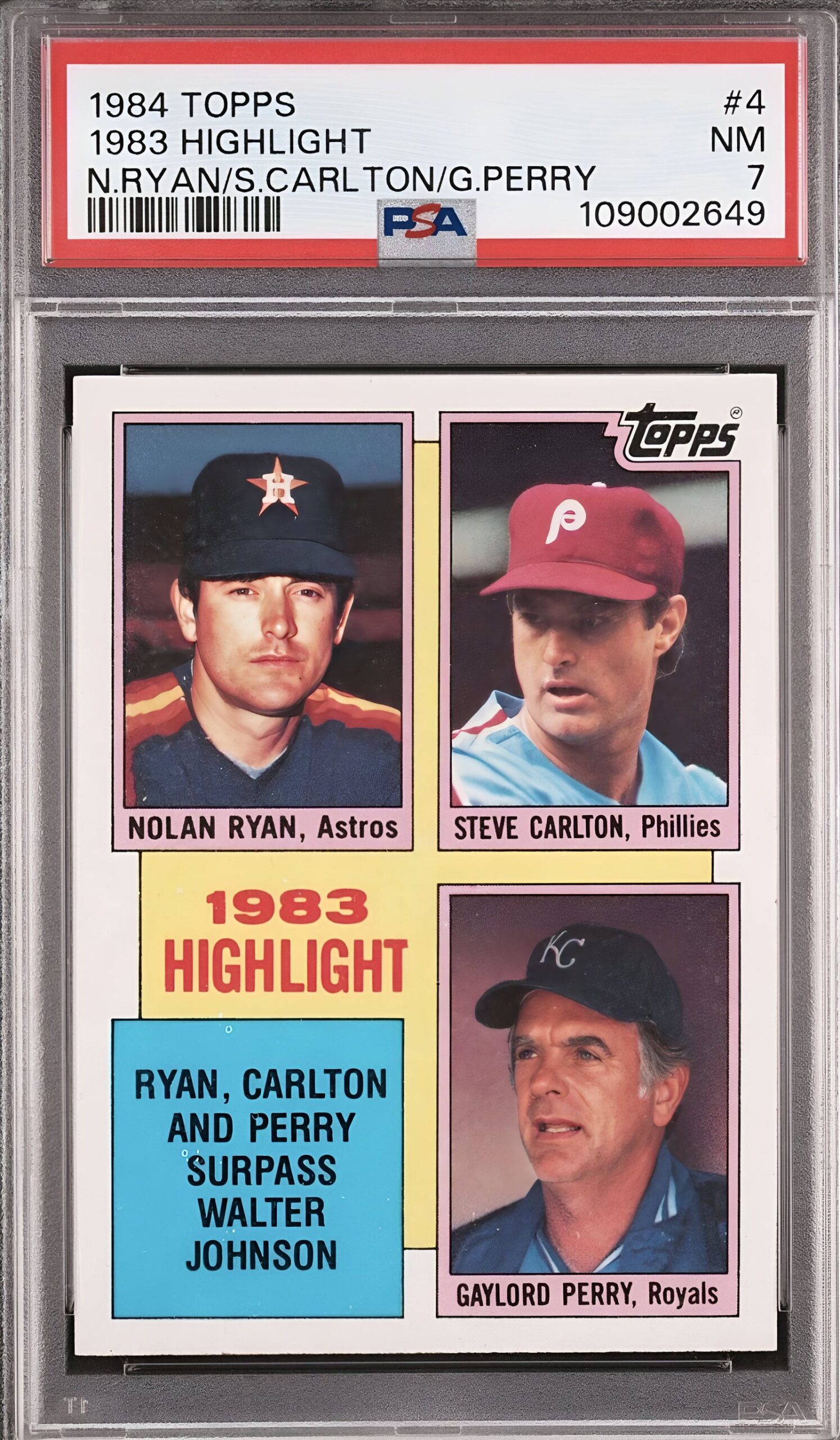 1984 Topps 1984 Highlights #4• PSA 7