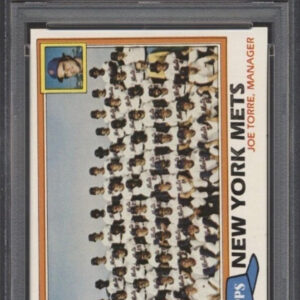 1981 Topps Baseball Mets team card PSA 8